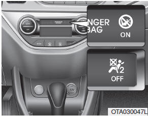 Conmutador ON/OFF del airbag delantero del acompañante
