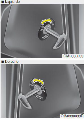 Indicador ON/OFF del airbag delantero del acompañante 