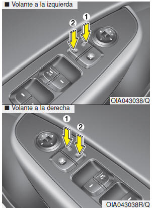 Con el interruptor de la bloqueo de puerta central (si está equipado)