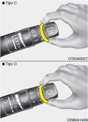 Mando del limpia y lavaluneta trasero (opcional)
