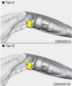 Operación de la luz alta